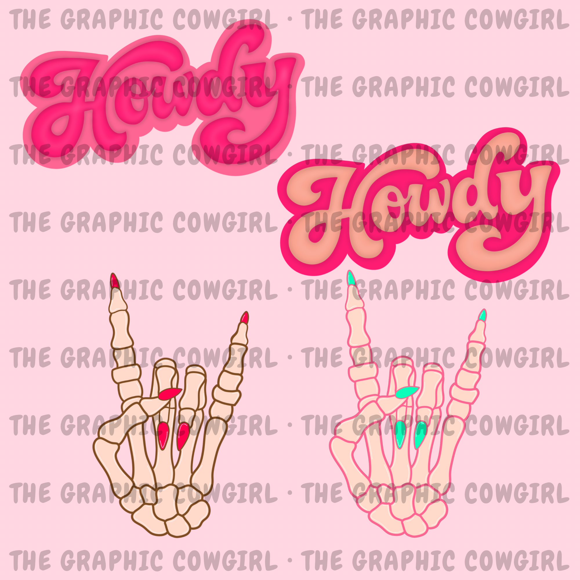Western 4pc Clipart Set