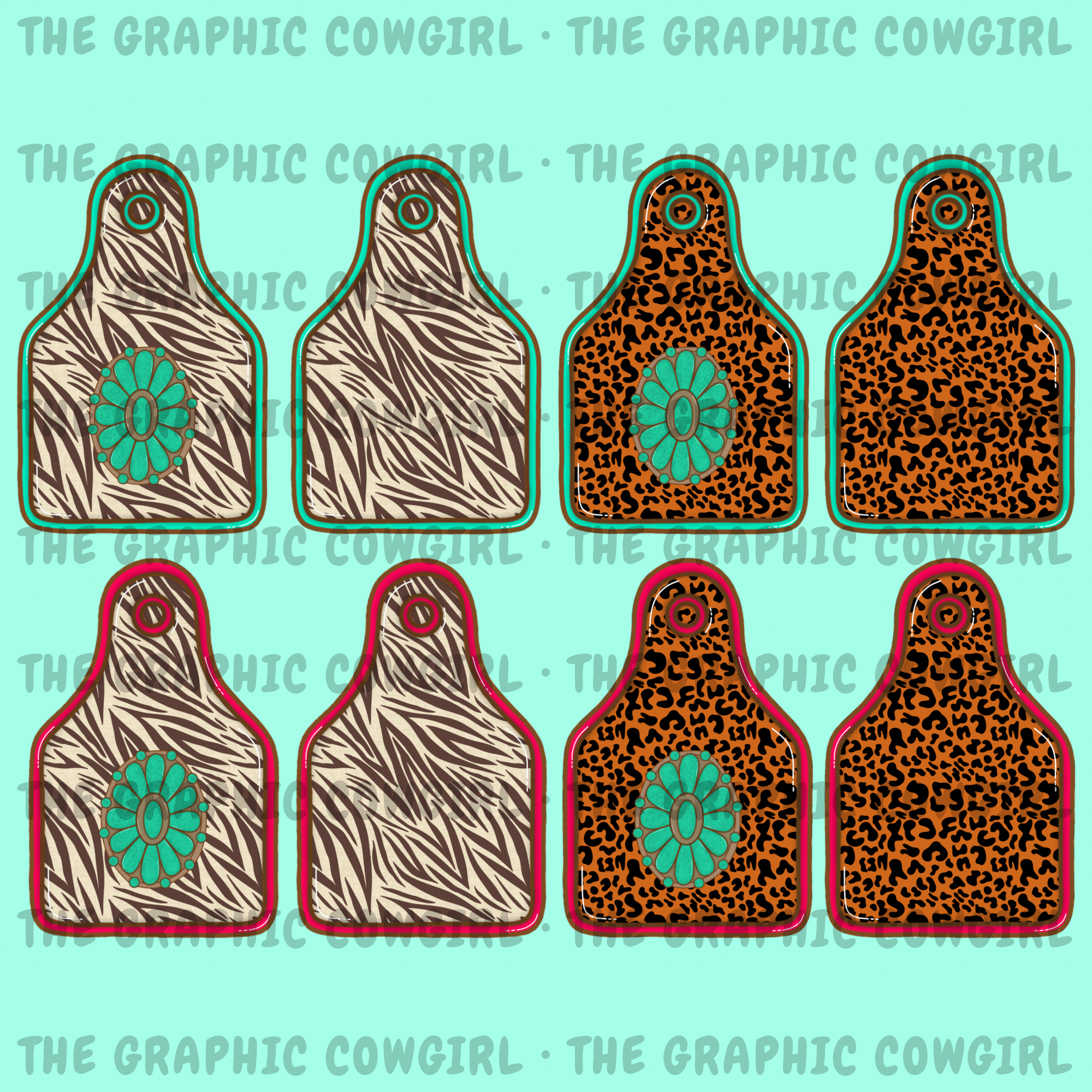 Cow Tag 8pc Clipart Set
